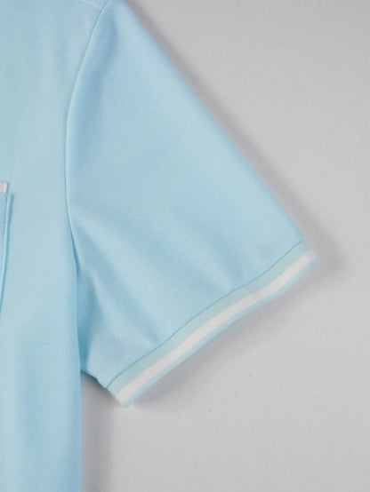 Manfinity Homme Men Contrast Trim Half Button Collar Color Block Golf Business Casual Polo Shirt for Husband