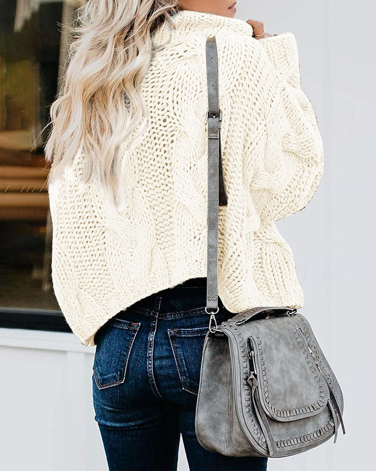 Chic Balloon Sleeve Turtleneck Chunky Sweater - Oversized Pullover Outerwear for Winter