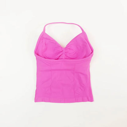 Impact Longline Strappy Top Sports Yoga Vest Women'S Fitness Tank Top Gym Beautiful Open Back Bra Running Workout Halter