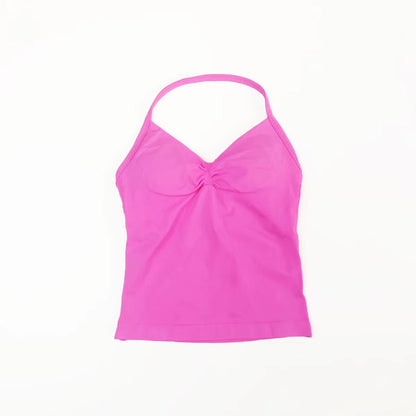 Impact Longline Strappy Top Sports Yoga Vest Women'S Fitness Tank Top Gym Beautiful Open Back Bra Running Workout Halter